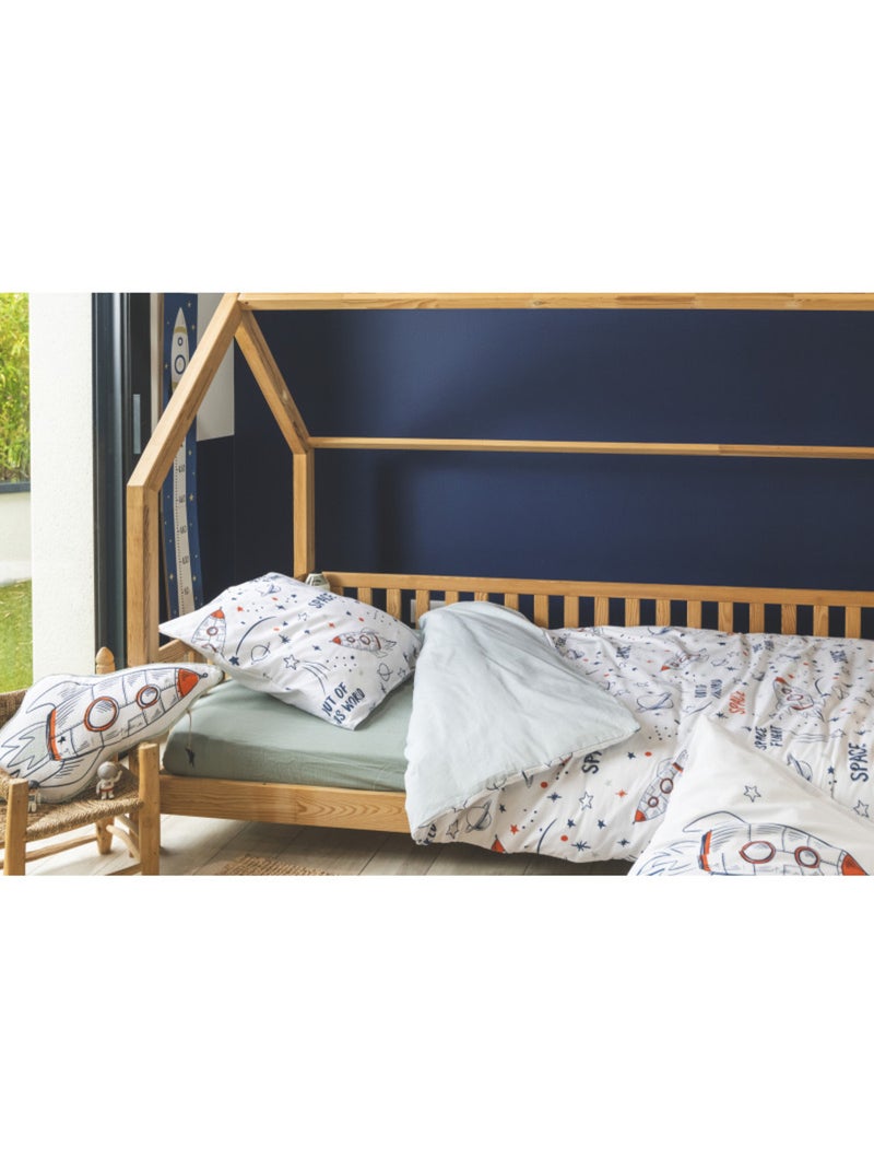 Housse de couette - L'effet papillon - 100 % Coton 57 Fils/cm² Blanc - Kiabi
