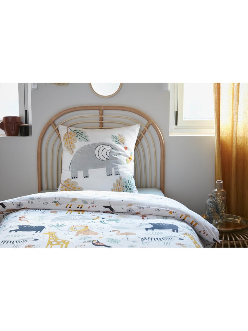 Housse de couette - L'effet papillon - 100 % Coton 57 Fils/cm² Blanc - Kiabi