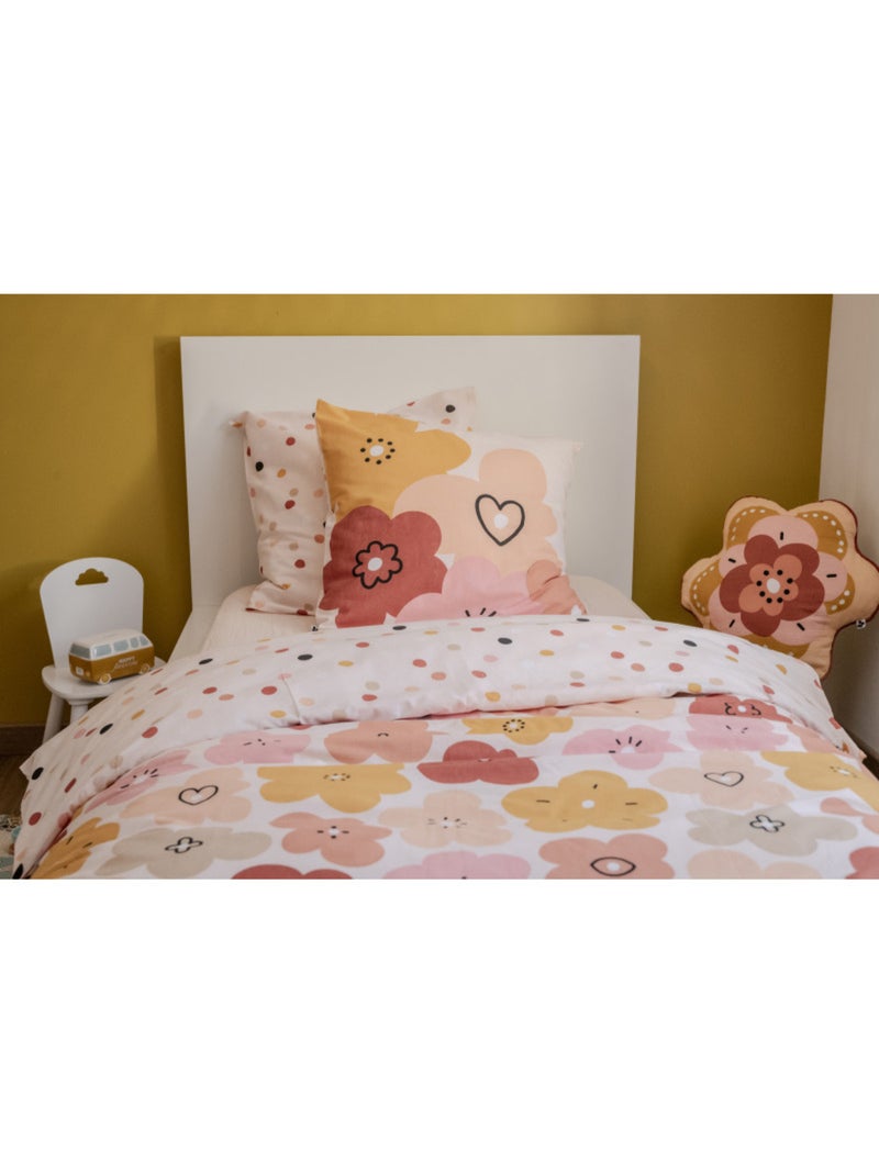 Housse de couette - L'effet papillon - 100 % Coton 57 Fils/cm² Rose - Kiabi