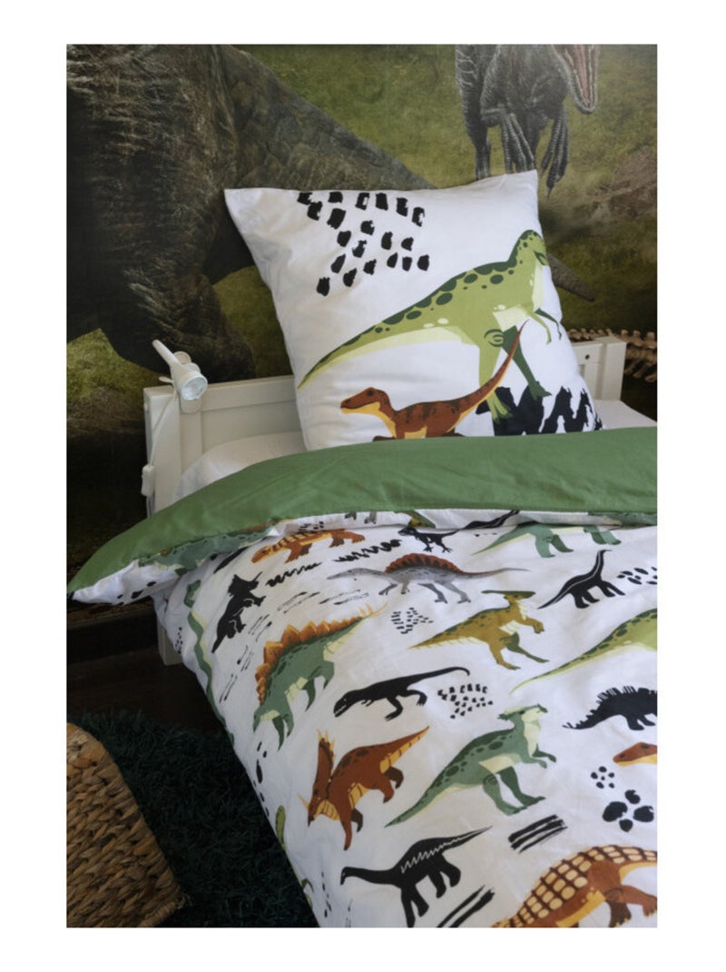 Housse de couette - L'effet papillon - 100 % Coton 57 Fils/cm² Vert - Kiabi