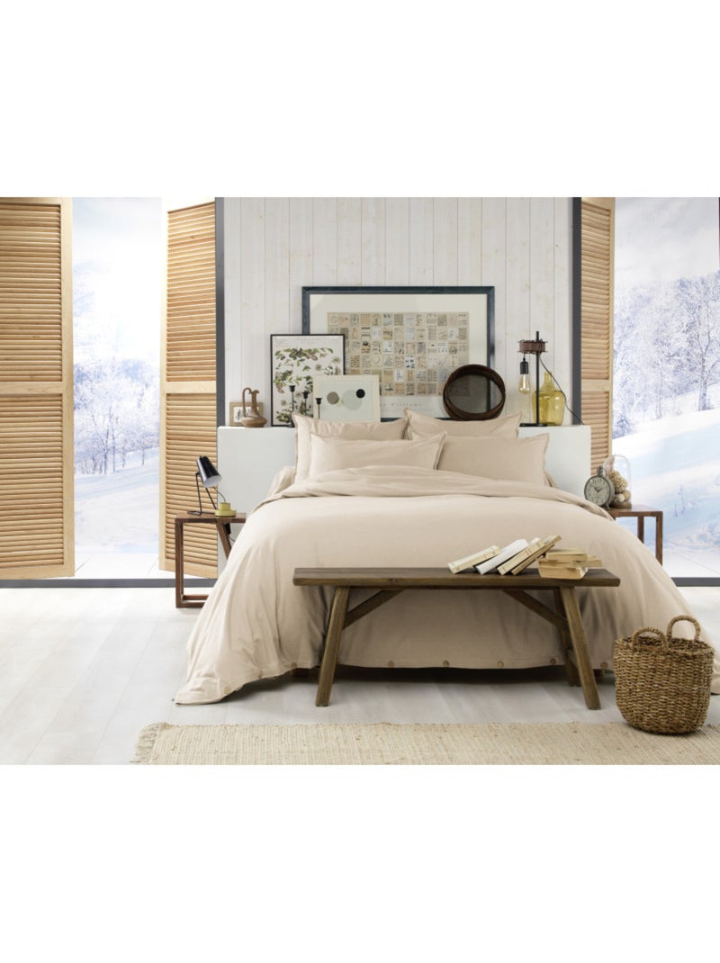 Housse de couette - L'effet papillon - 100% Coton Beige sable - Kiabi