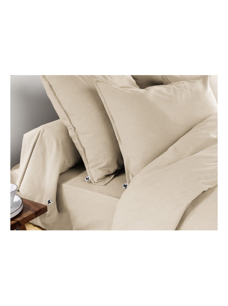 Housse de couette - L'effet papillon - 100% Coton Beige sable - Kiabi