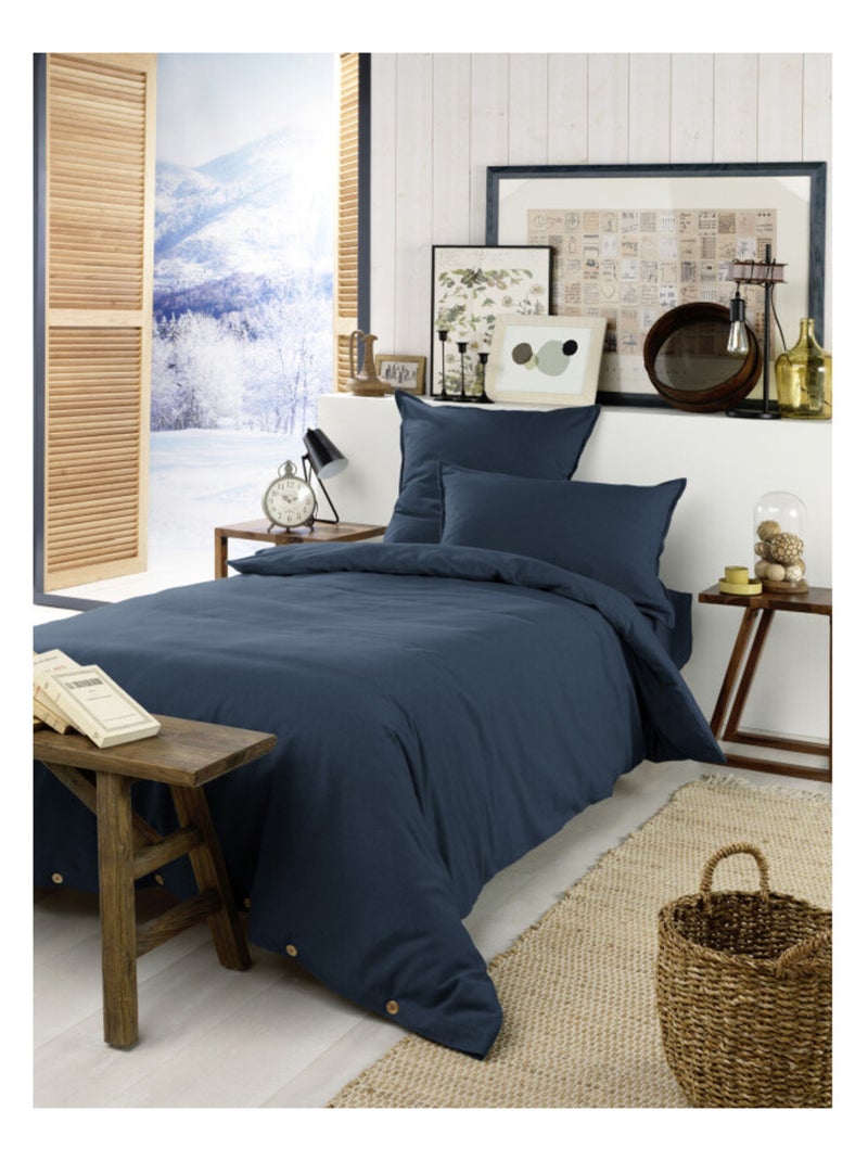 Housse de couette - L'effet papillon - 100% Coton Bleu nuit - Kiabi