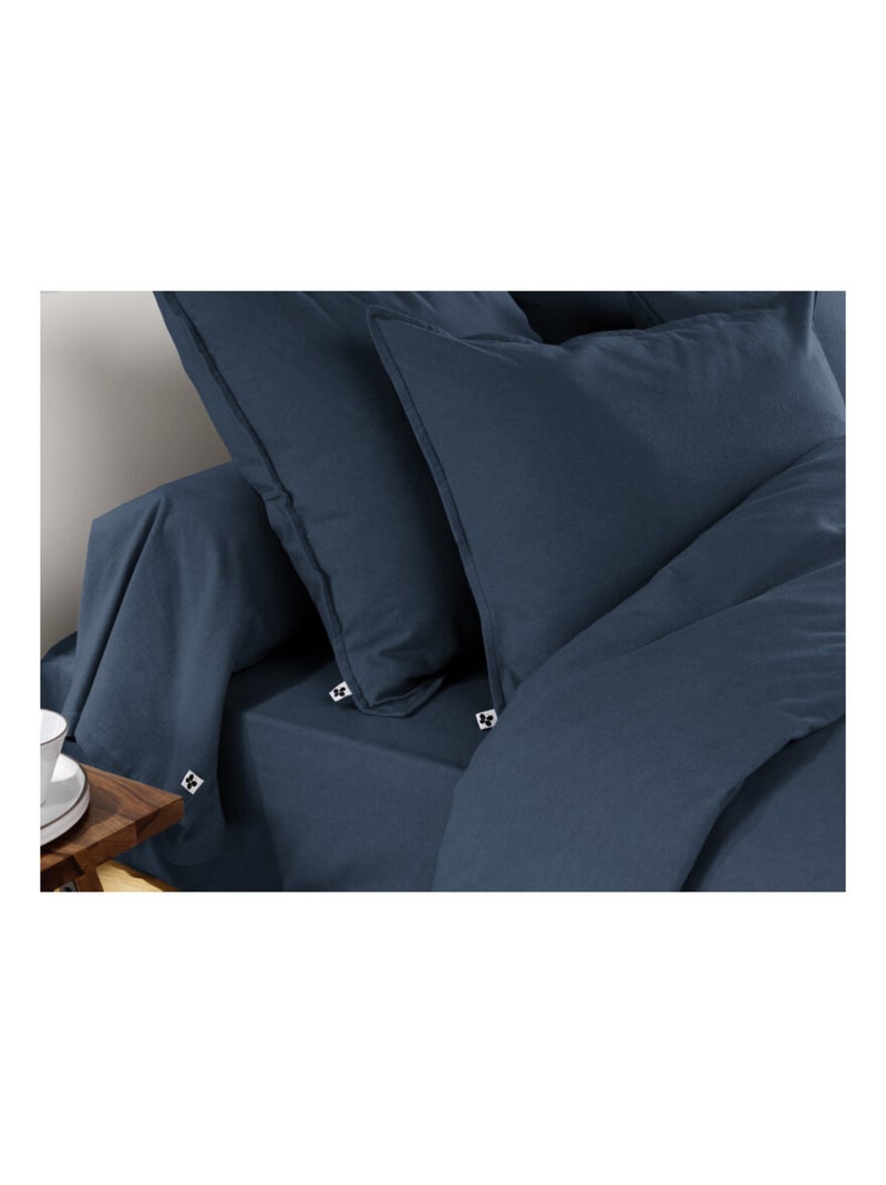 Housse de couette - L'effet papillon - 100% Coton Bleu nuit - Kiabi