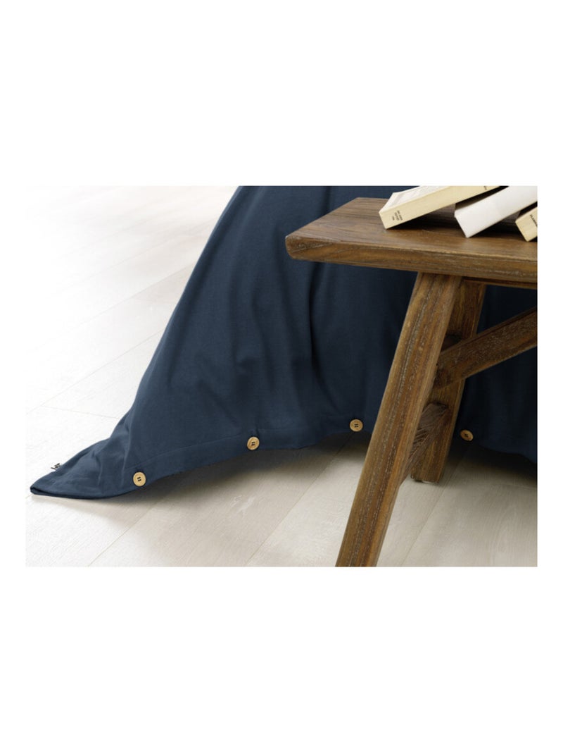 Housse de couette - L'effet papillon - 100% Coton Bleu nuit - Kiabi