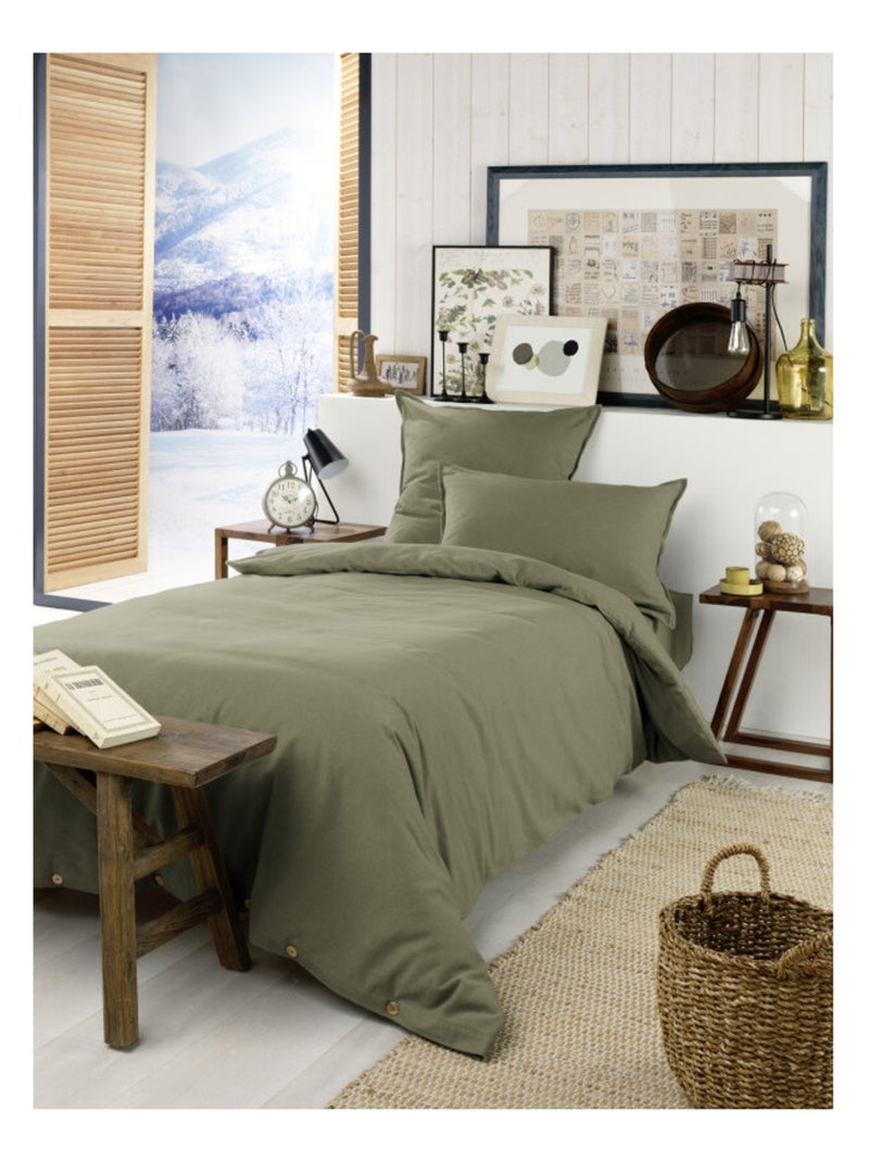 Housse de couette - L'effet papillon - 100% Coton Vert chèvrefeuille - Kiabi