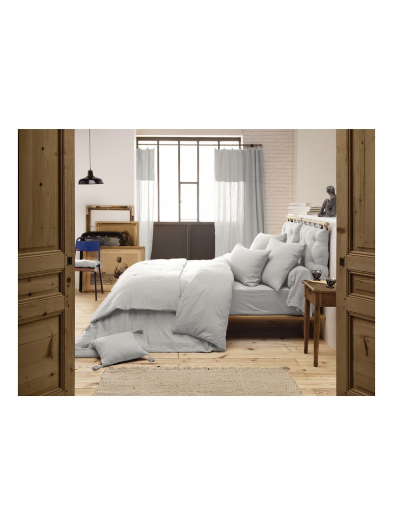 Housse de couette - L'effet papillon - 100% gaze de coton 125 gr/m² Blanc cassé - Kiabi