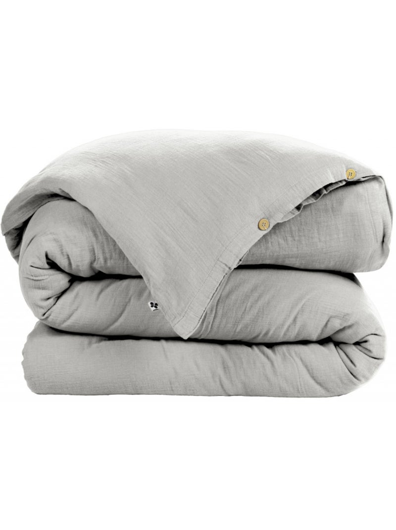 Housse de couette - L'effet papillon - 100% gaze de coton 125 gr/m² Blanc cassé - Kiabi