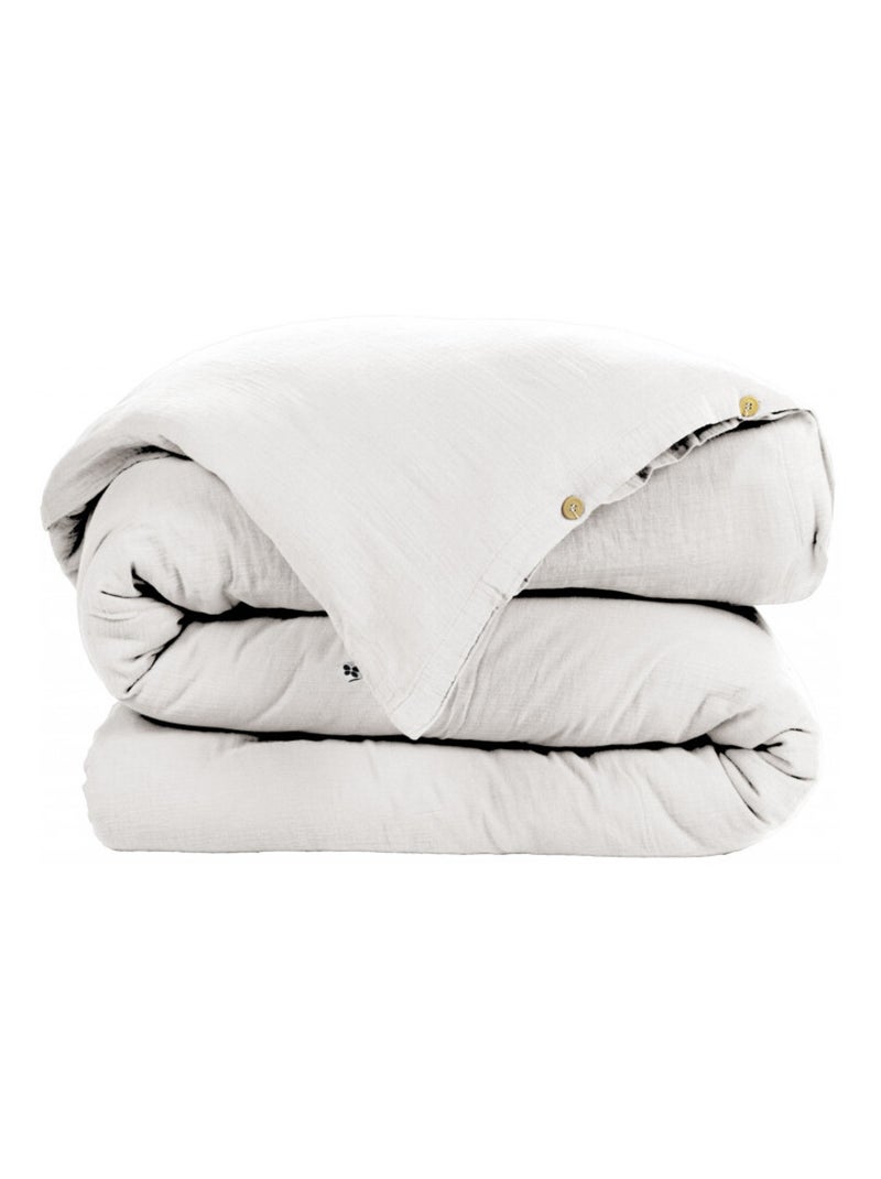 Housse de couette - L'effet papillon - 100% gaze de coton 125 gr/m² Blanc - Kiabi