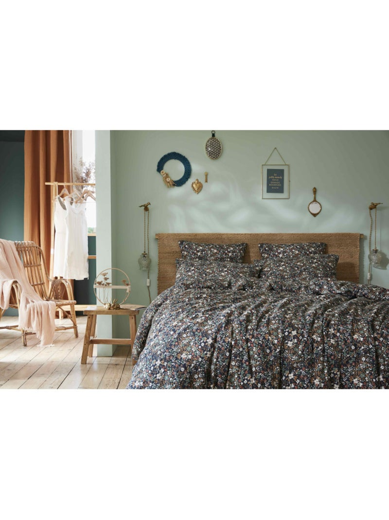 Housse de couette - L'effet papillon - 100% gaze de coton 125 gr/m² Bleu nuit - Kiabi