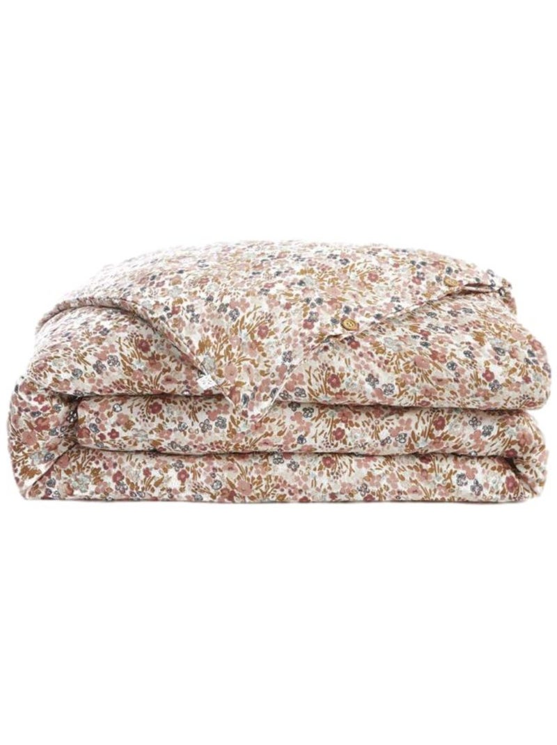 Housse de couette - L'effet papillon - 100% gaze de coton 125 gr/m² Gris taupe - Kiabi
