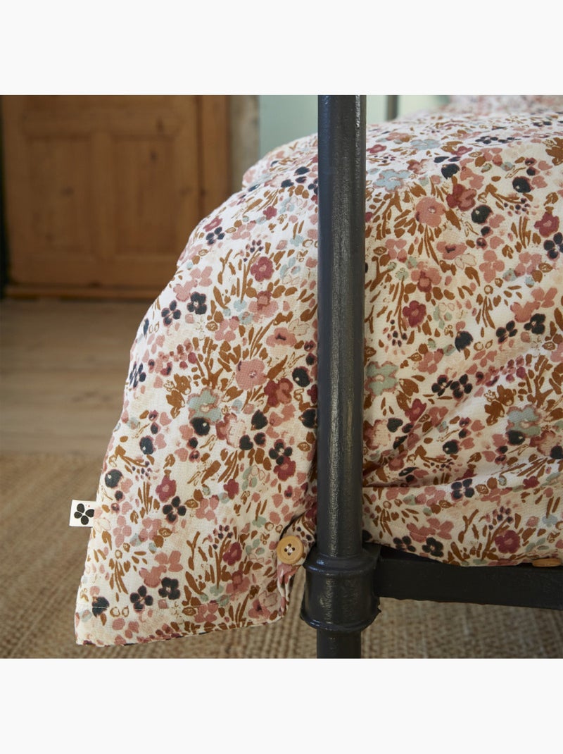 Housse de couette - L'effet papillon - 100% gaze de coton 125 gr/m² Gris taupe - Kiabi