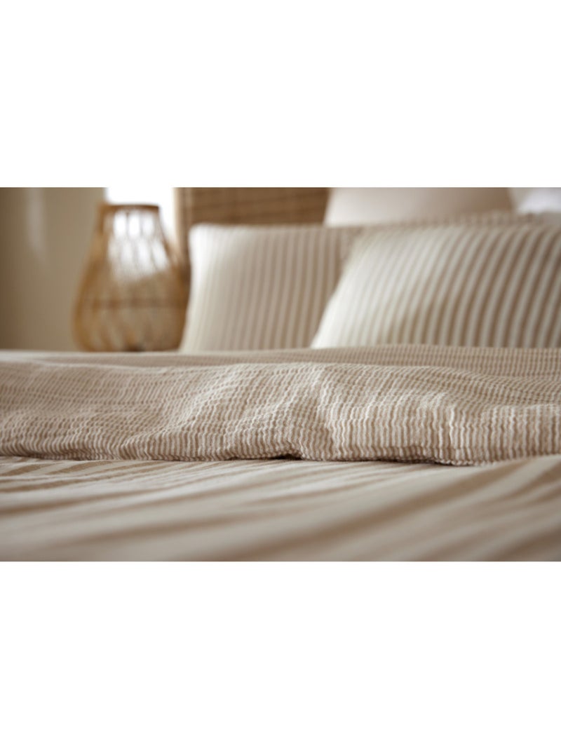Housse de couette - L'effet papillon - 100% gaze de coton 125 gr/m² Marron - Kiabi