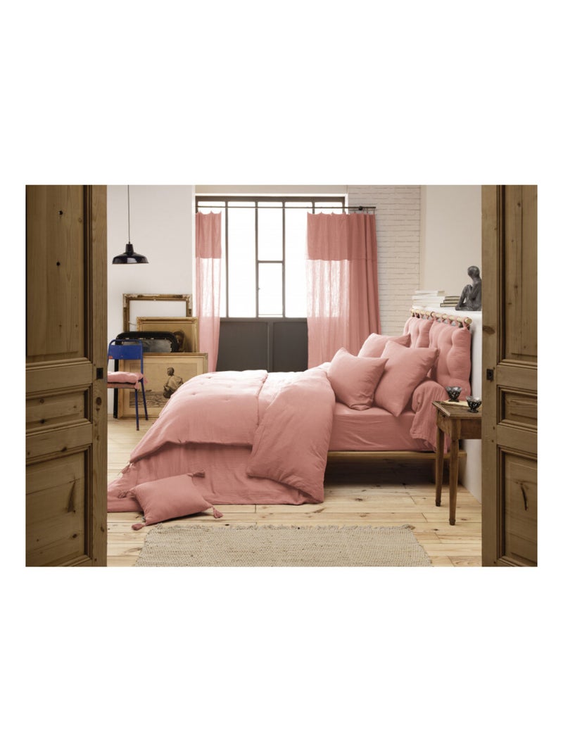 Housse de couette - L'effet papillon - 100% gaze de coton 125 gr/m² Peche - Kiabi