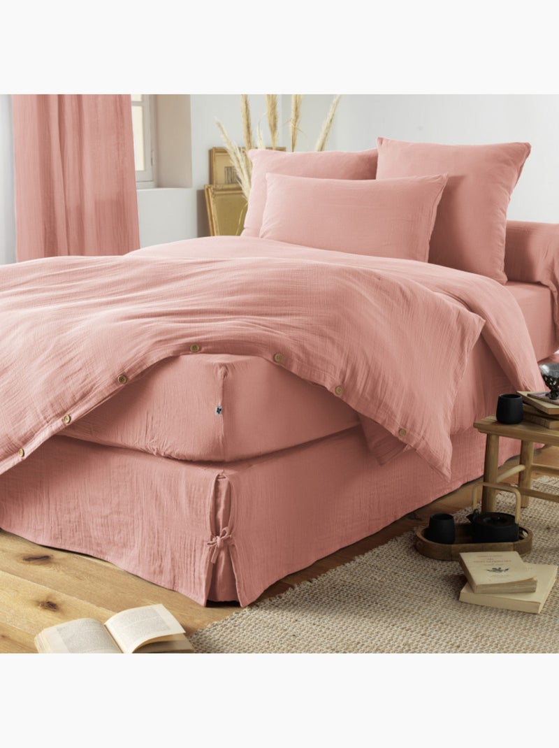 Housse de couette - L'effet papillon - 100% gaze de coton 125 gr/m² Peche - Kiabi