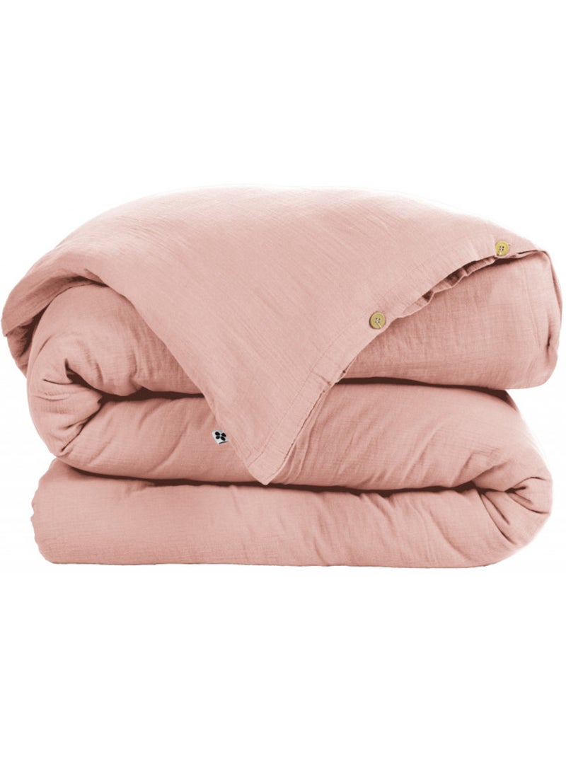 Housse de couette - L'effet papillon - 100% gaze de coton 125 gr/m² Peche - Kiabi