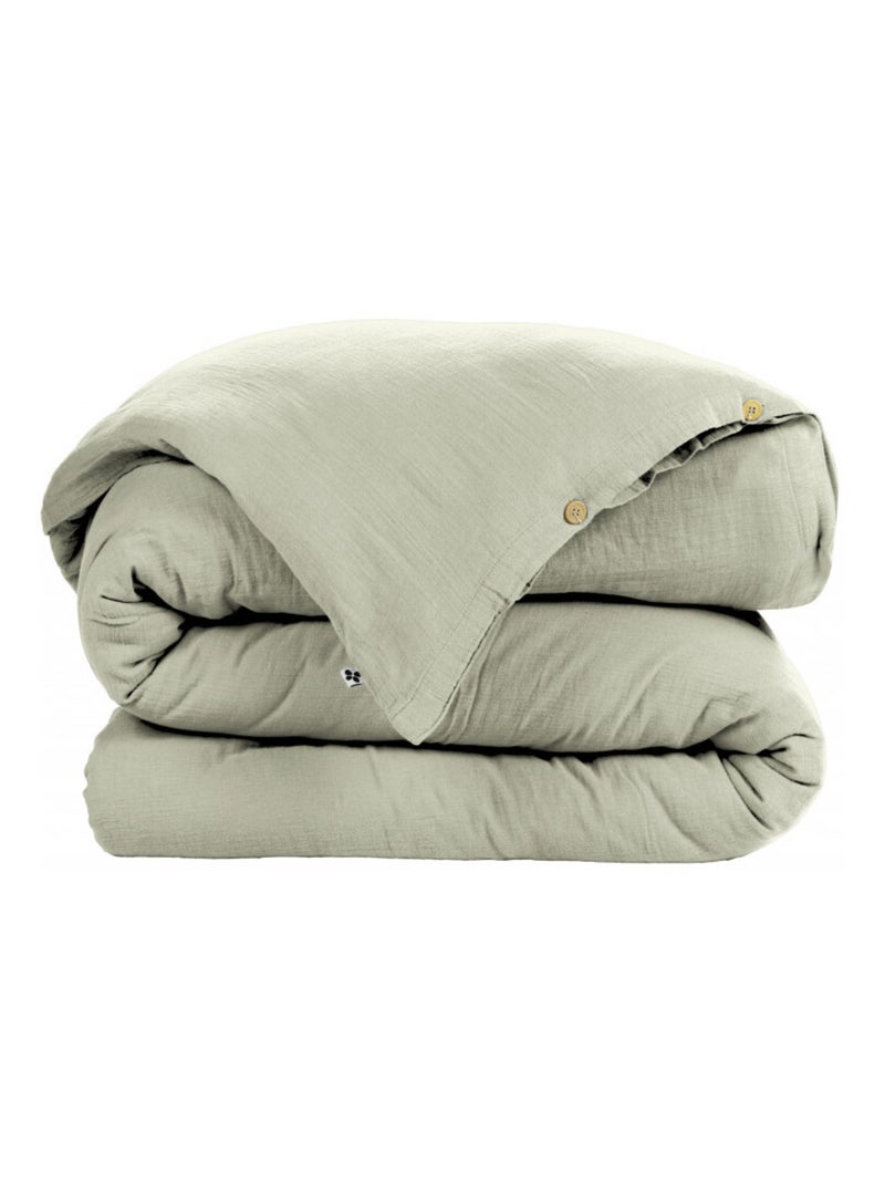 Housse de couette - L'effet papillon - 100% gaze de coton 125 gr/m² Vert clair - Kiabi