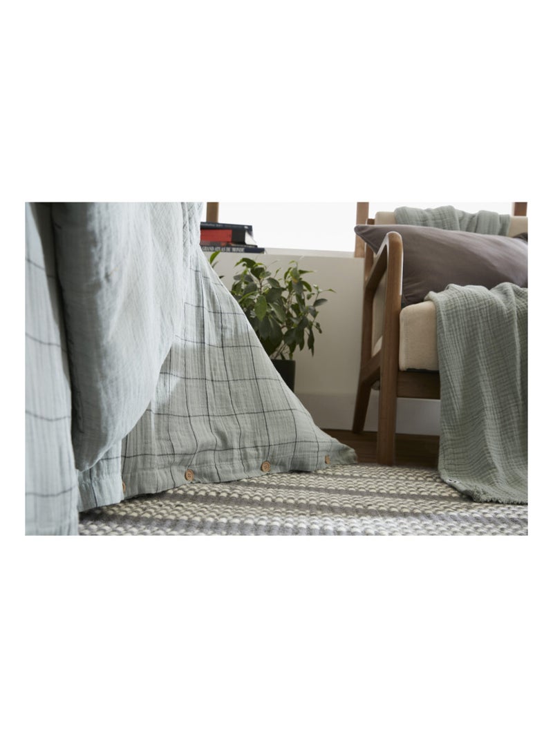 Housse de couette - L'effet papillon - 100% gaze de coton 125 gr/m² Vert tilleul - Kiabi