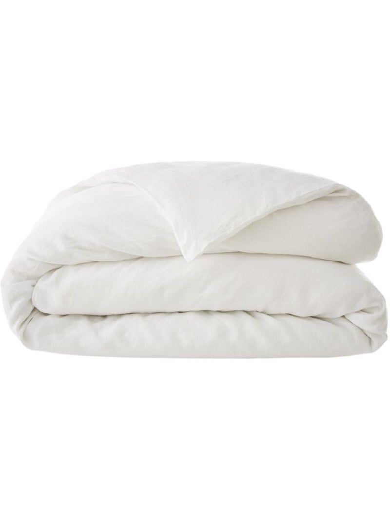 Housse de couette - L'effet papillon - 100% Lin lavé Blanc - Kiabi