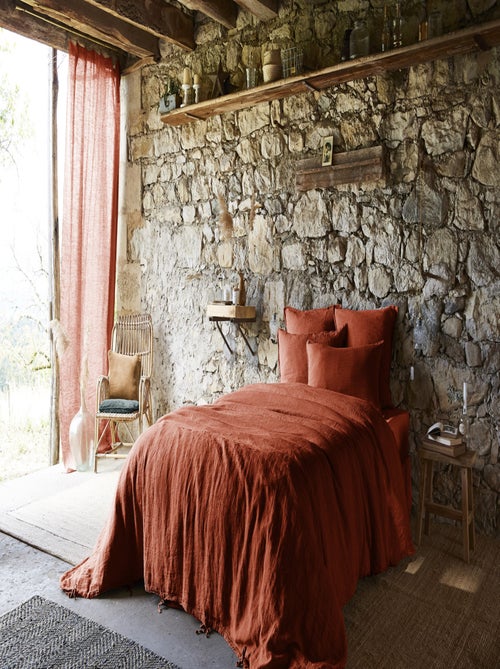 Housse de couette - L'effet papillon - 100% Lin lavé - Kiabi