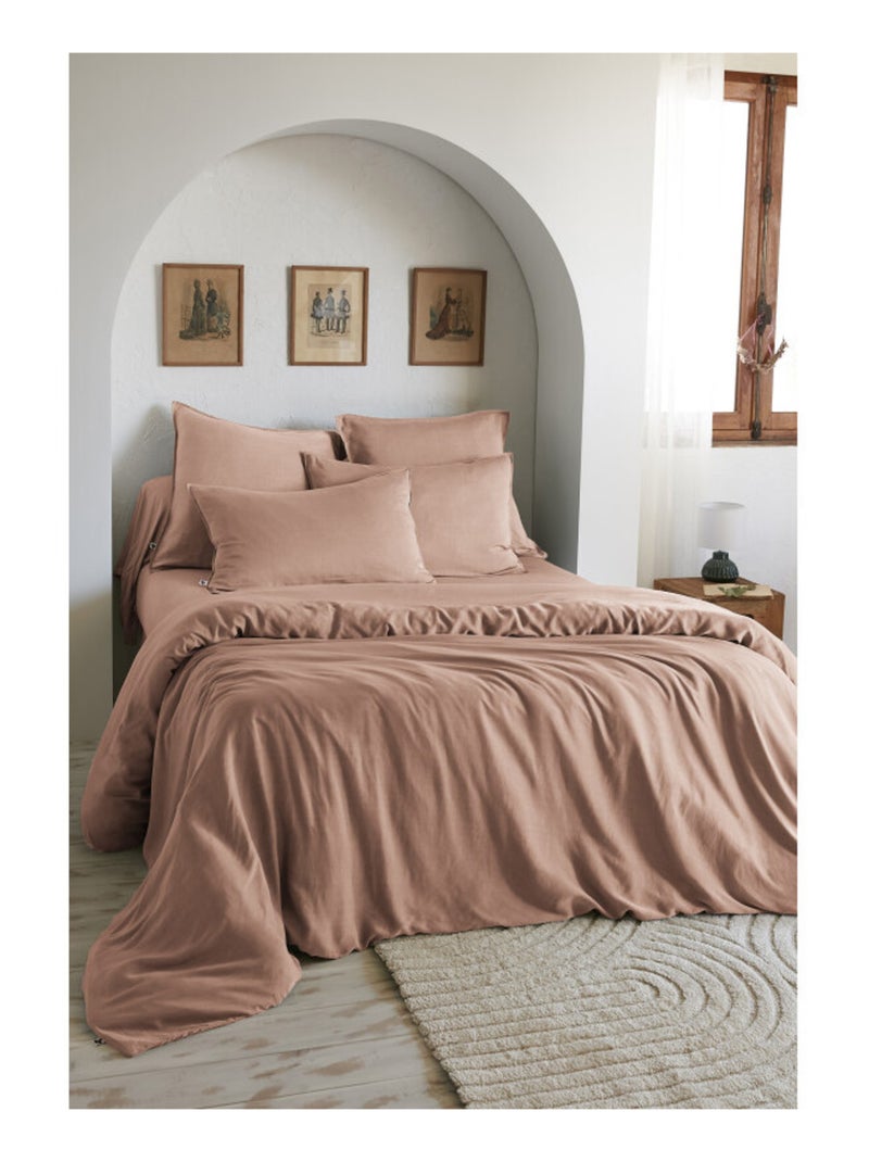 Housse de couette - L'effet papillon - 100% Lyocell (Tencel lavé ) Blush - Kiabi