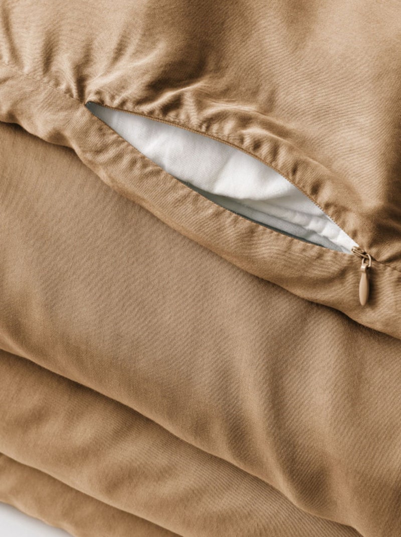 Housse de couette - L'effet papillon - 100% Lyocell (Tencel lavé ) Camel - Kiabi