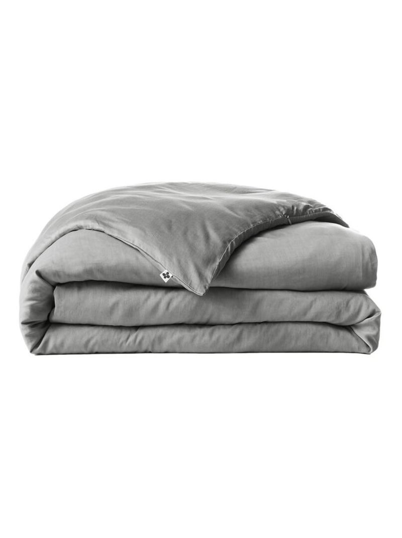 Housse de couette - L'effet papillon - 100% Lyocell (Tencel lavé ) Gris - Kiabi
