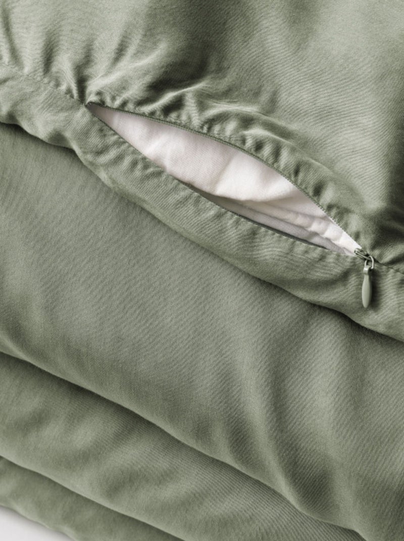 Housse de couette - L'effet papillon - 100% Lyocell (Tencel lavé ) Vert chèvrefeuille - Kiabi