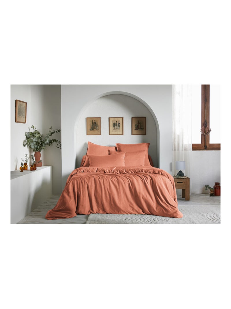 Housse de couette - L'effet papillon - 100% Lyocell (Tencel lavé ) Vert foncé - Kiabi