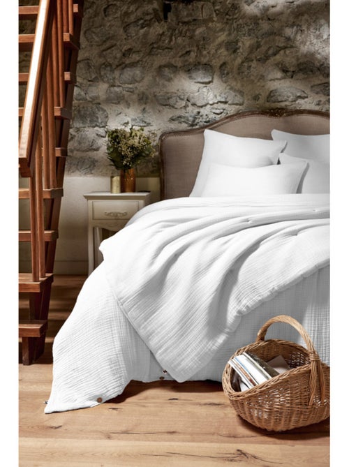 Housse de couette - L'effet papillon - 100% Quadruple gaze de coton 220 gr/m² - Kiabi Housse de couette - L'effet papillon - 100% Quadruple gaze de coton 220 gr/m² - Kiabi