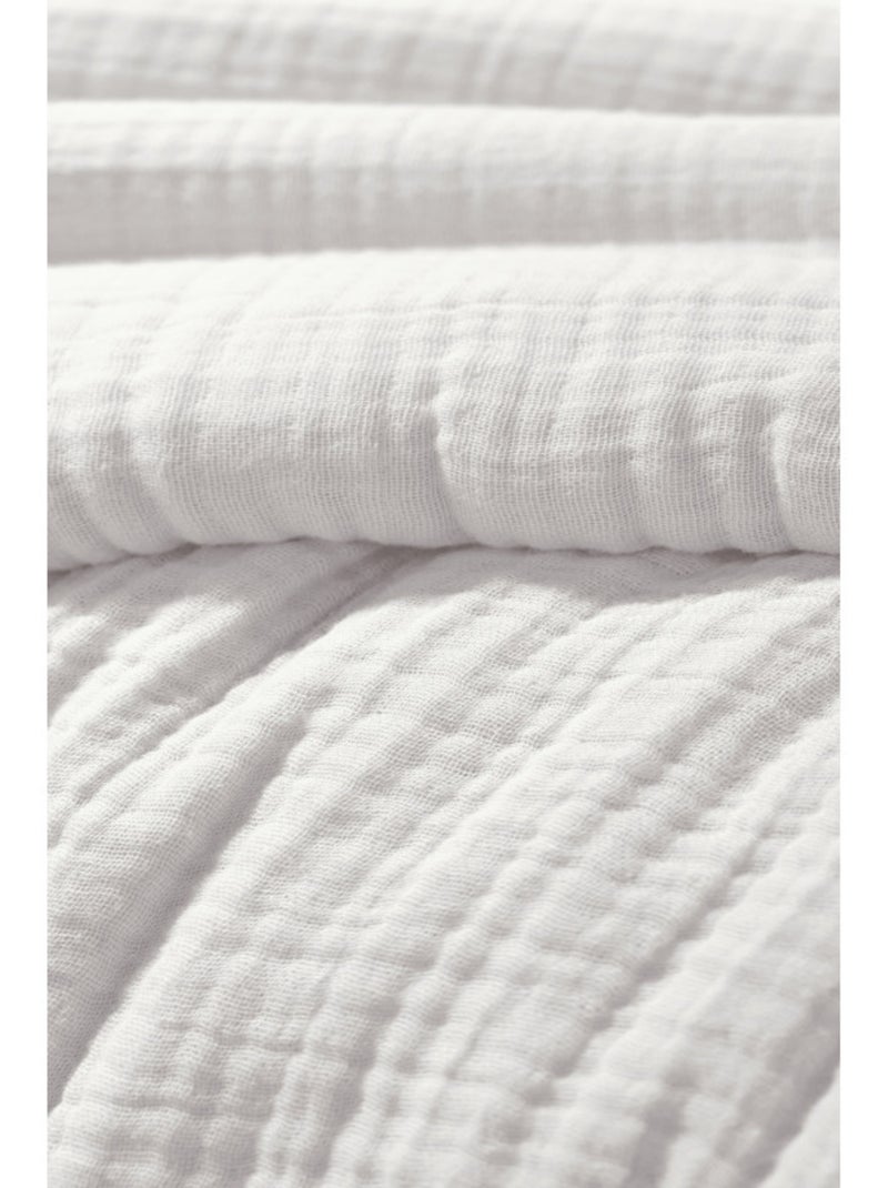 Housse de couette - L'effet papillon - 100% Quadruple gaze de coton 220 gr/m² Blanc cassé - Kiabi