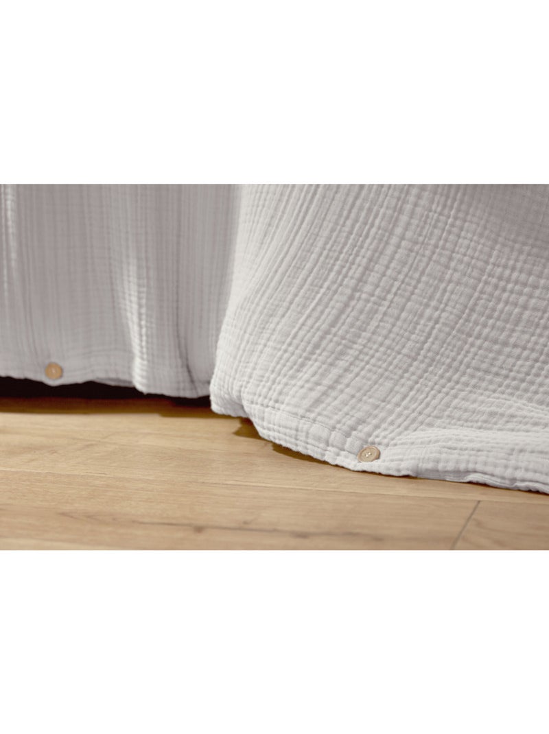 Housse de couette - L'effet papillon - 100% Quadruple gaze de coton 220 gr/m² Blanc cassé - Kiabi
