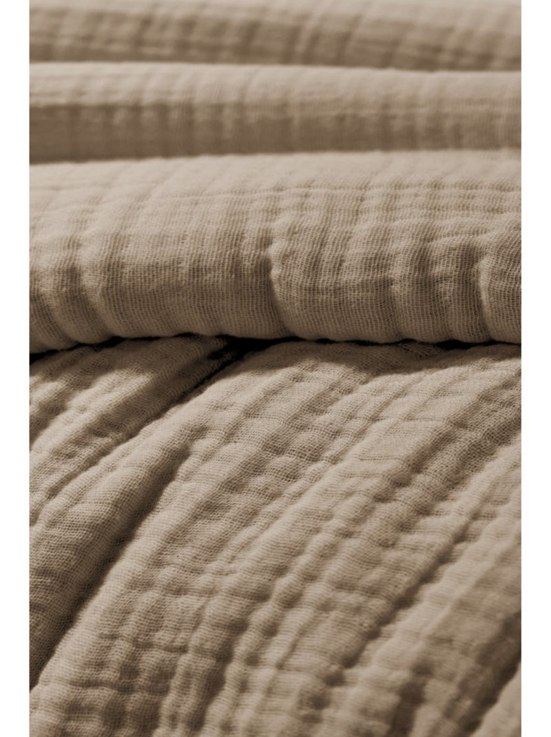 Housse de couette - L'effet papillon - 100% Quadruple gaze de coton 220 gr/m² Marron - Kiabi