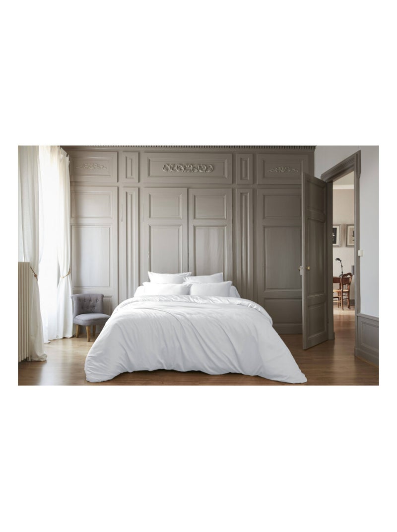Housse de couette - L'effet papillon - 100% Viscose de bambou 120 fils/cm² Blanc Perlé - Kiabi
