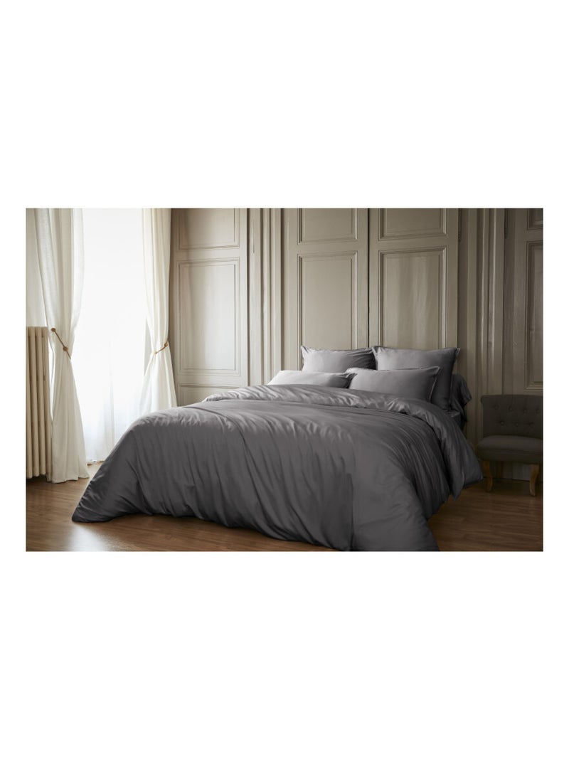 Housse de couette - L'effet papillon - 100% Viscose de bambou 120 fils/cm² Gris souris - Kiabi