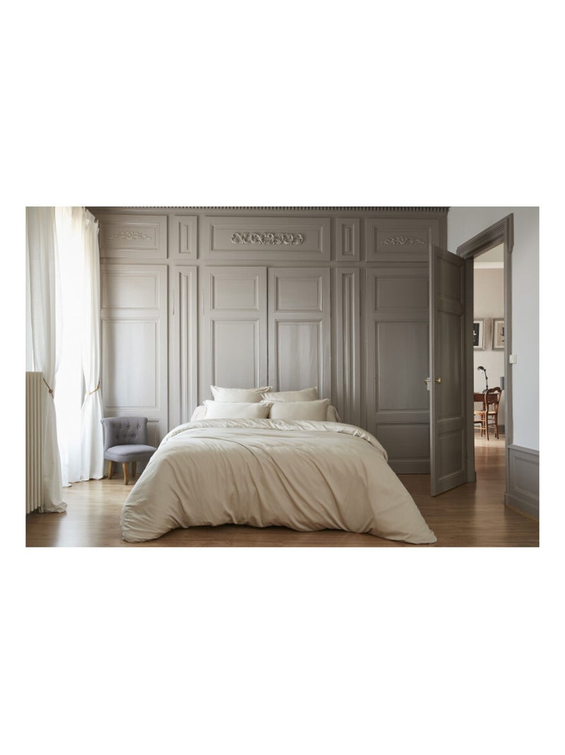 Housse de couette - L'effet papillon - 100% Viscose de bambou 120 fils/cm² Gris taupe - Kiabi