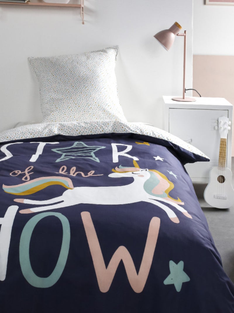 Housse de couette - Today - 100 % Coton 57 Fils/cm² Bleu - Kiabi