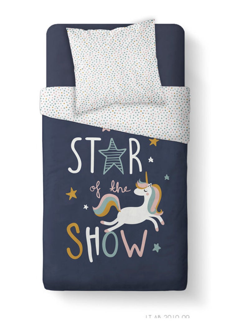 Housse de couette - Today - 100 % Coton 57 Fils/cm² Bleu - Kiabi