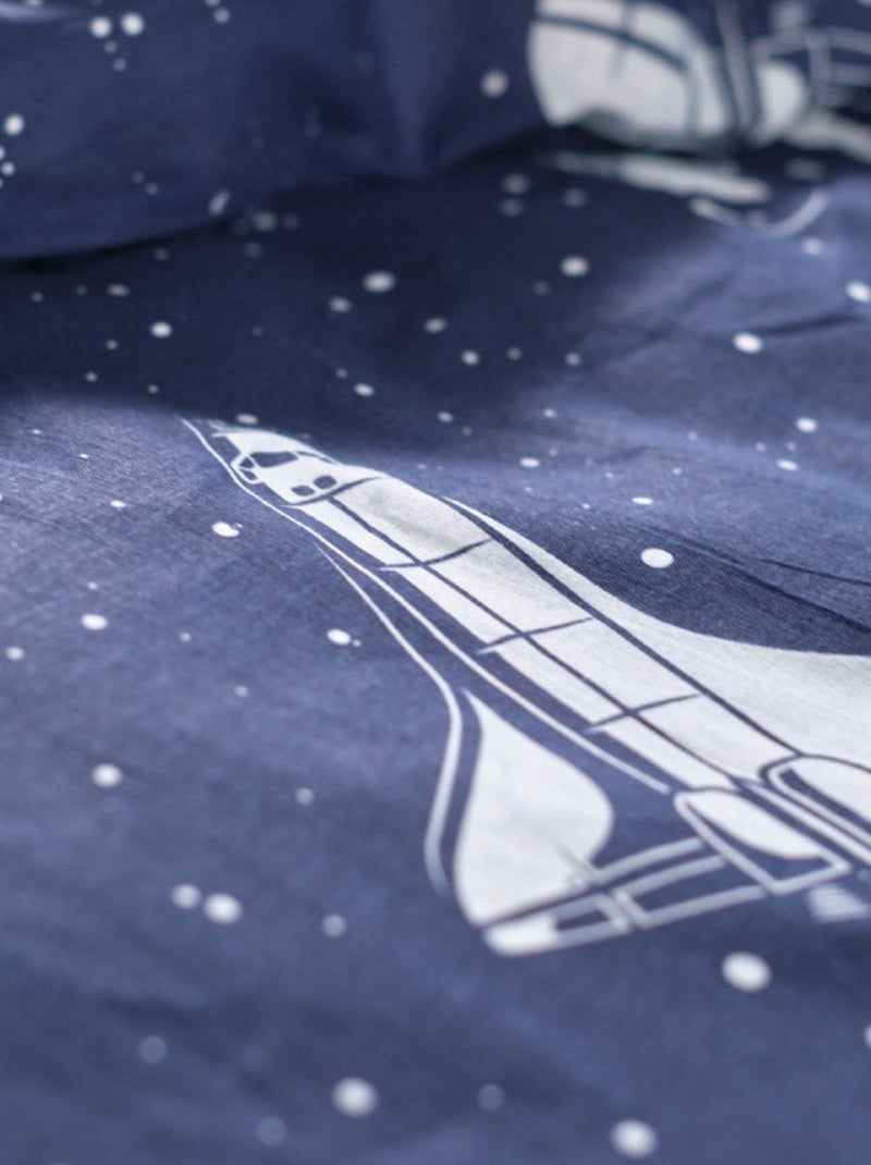 Housse de couette - Today - 100 % Coton 57 Fils/cm² Bleu - Kiabi