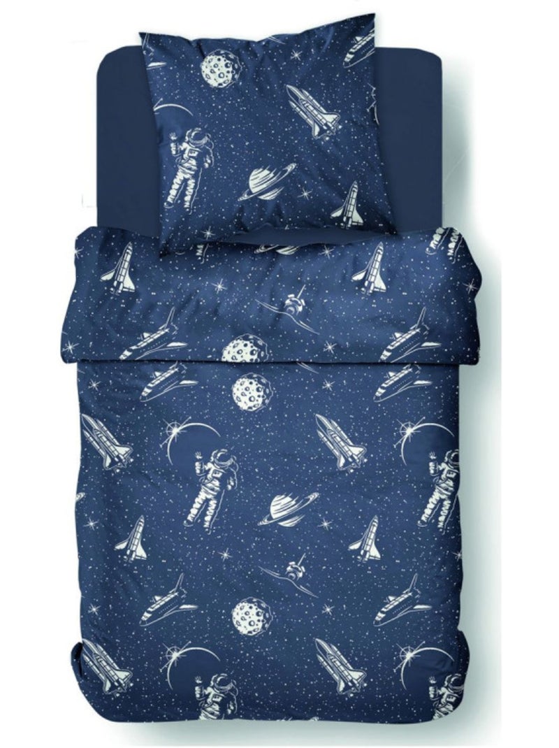Housse de couette - Today - 100 % Coton 57 Fils/cm² Bleu - Kiabi