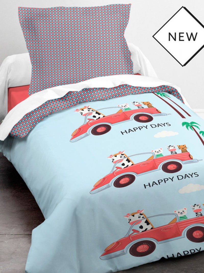 Housse de couette - Today - 100 % Coton 57 Fils/cm² Bleu - Kiabi