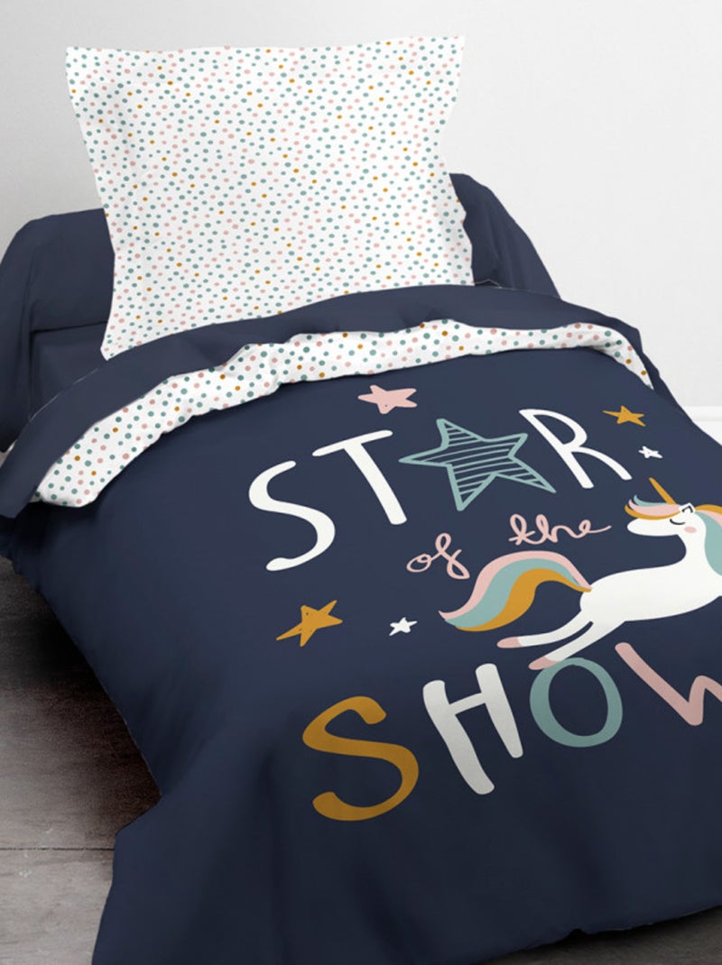 Housse de couette - Today - 100 % Coton 57 Fils/cm² Bleu - Kiabi