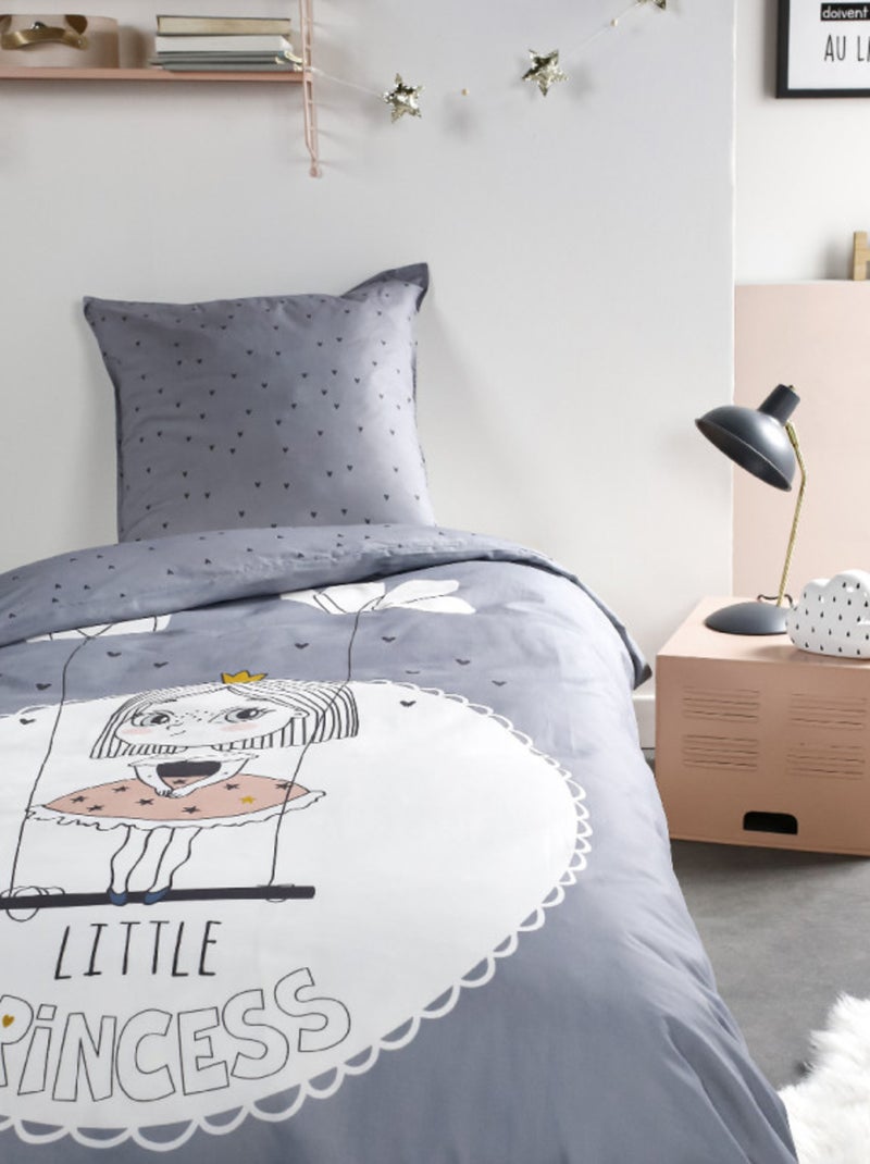 Housse de couette - Today - 100 % Coton 57 Fils/cm² Gris - Kiabi