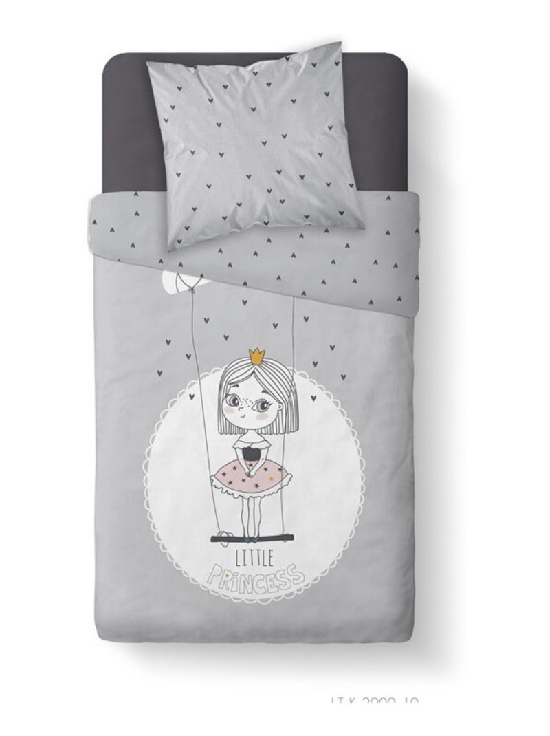 Housse de couette - Today - 100 % Coton 57 Fils/cm² Gris - Kiabi