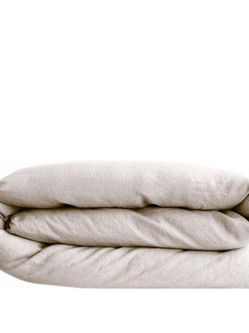 Housse de couette - Vent du Sud - 100 % coton lavé 63 fils/cm² Beige - Kiabi
