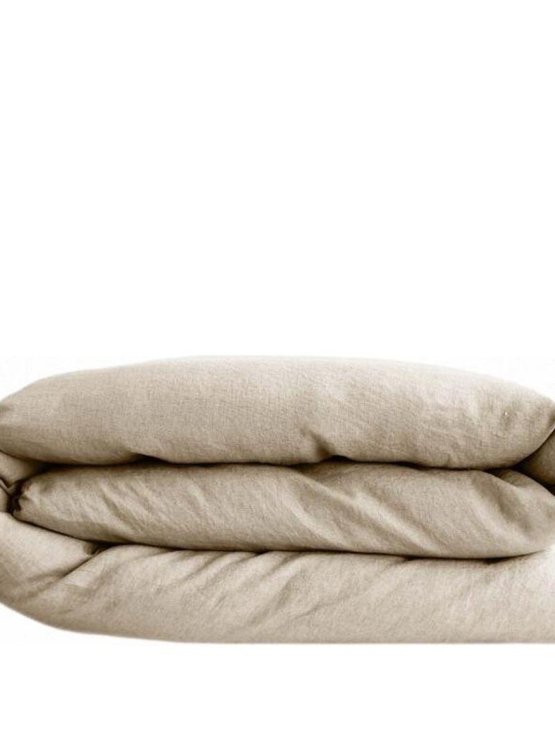 Housse de couette - Vent du Sud - 100 % coton lavé 63 fils/cm² Beige - Kiabi