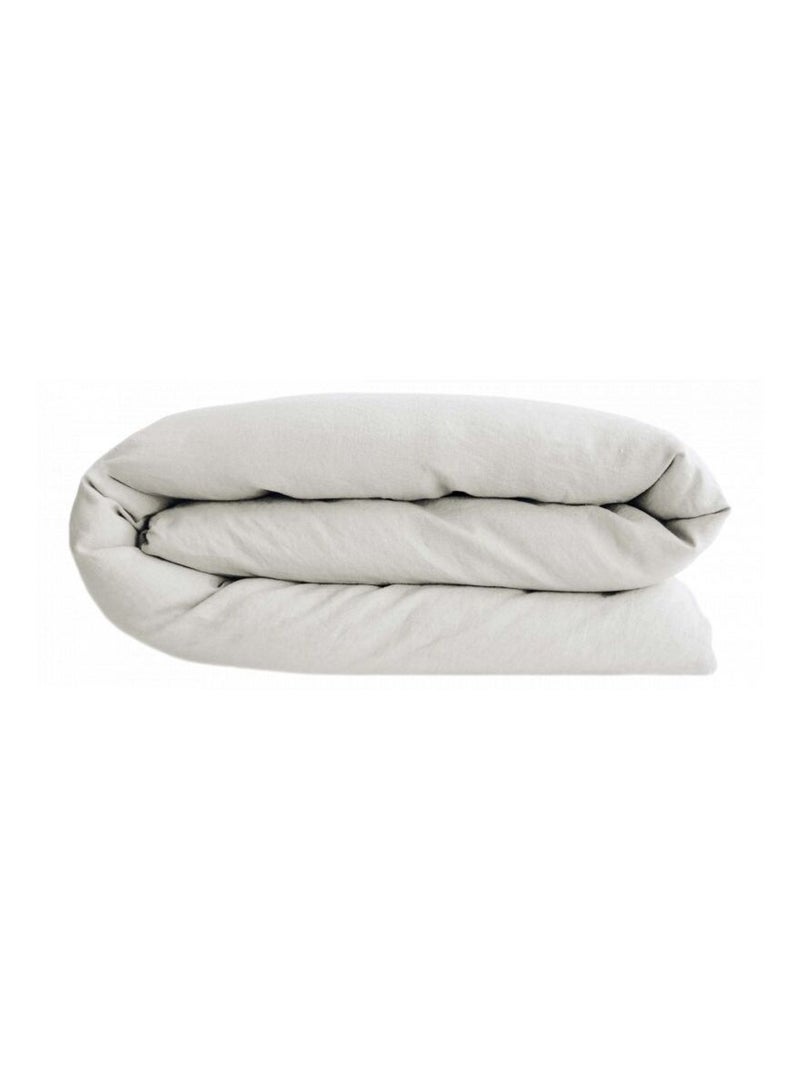 Housse de couette - Vent du Sud - 100 % coton lavé 63 fils/cm² Blanc nacré - Kiabi
