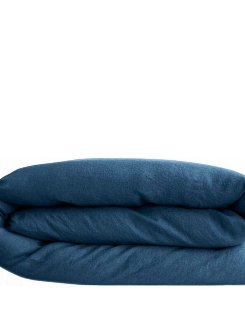 Housse de couette - Vent du Sud - 100 % coton lavé 63 fils/cm² Bleu - Kiabi