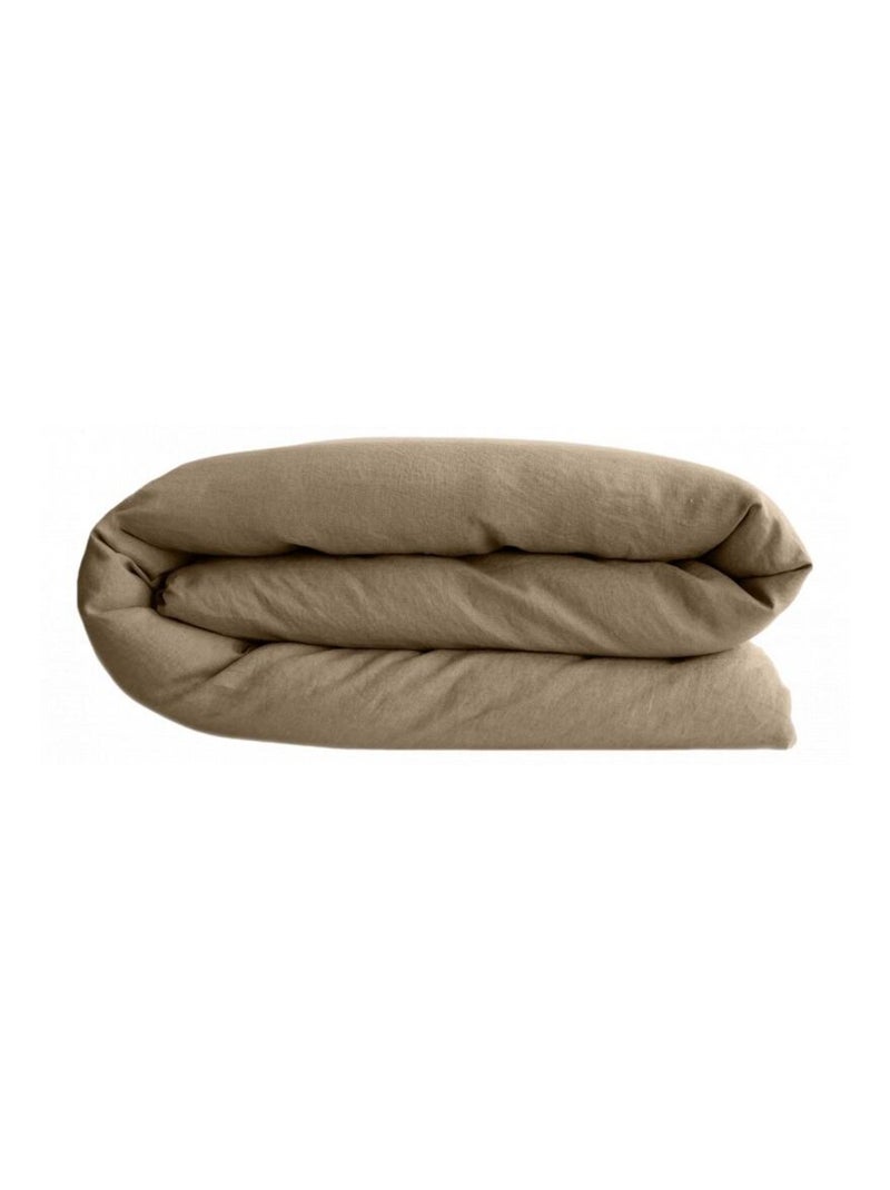 Housse de couette - Vent du Sud - 100 % coton lavé 63 fils/cm² Camel - Kiabi