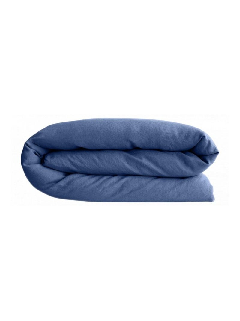 Housse de couette - Vent du Sud - 100 % coton lavé 63 fils/cm² Indigo - Kiabi